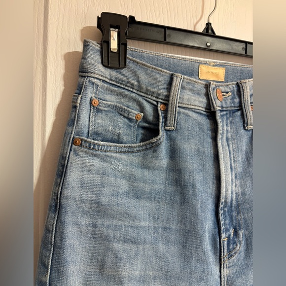 Mother Rider Skimp Dreamer Distressed High Waisted Straight Denim Jeans Size 25 - Picture 3 of 11